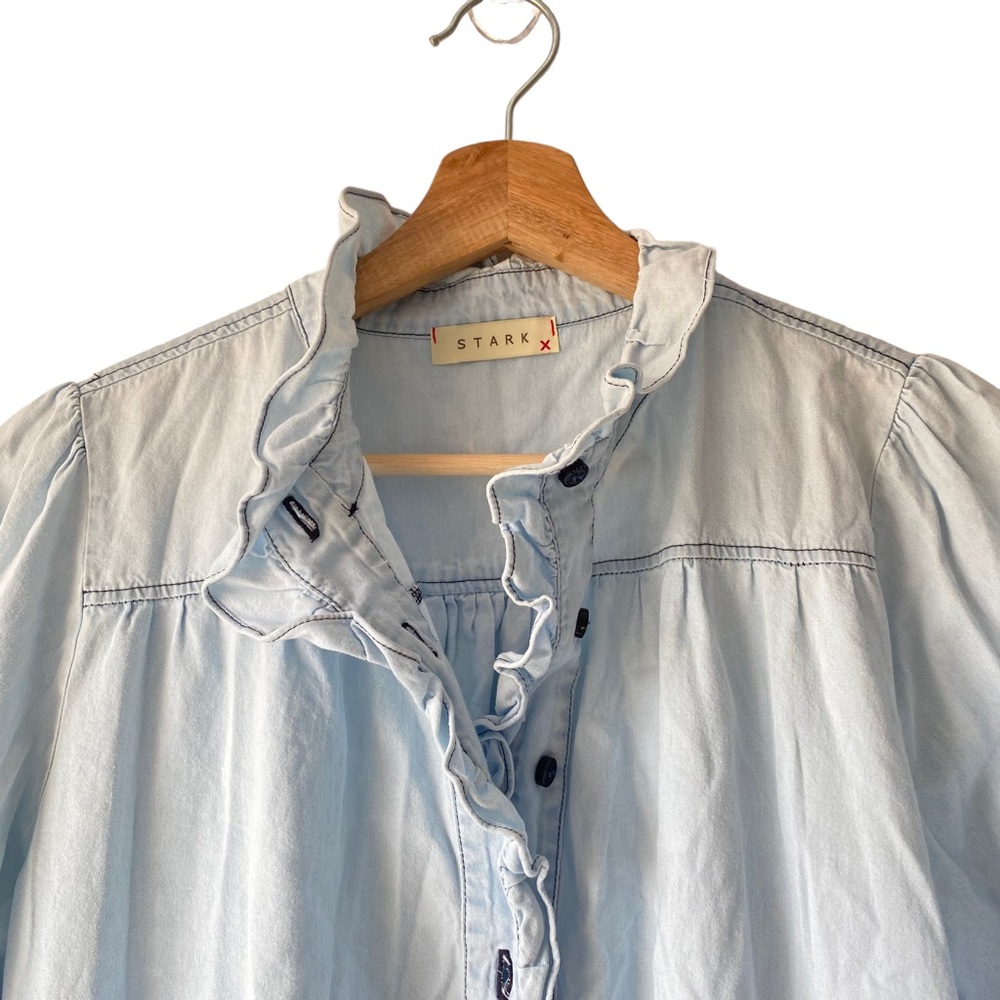 Starkx Chambray Blue Long Sleeve Noah Dress Womens XS - Picture 3 of 5